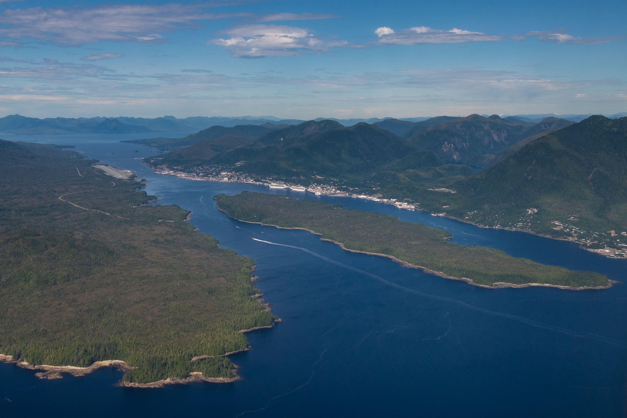 Naona Peaches Wallin - Arial view of Gravina, Pennock and Revillagigedo Islands