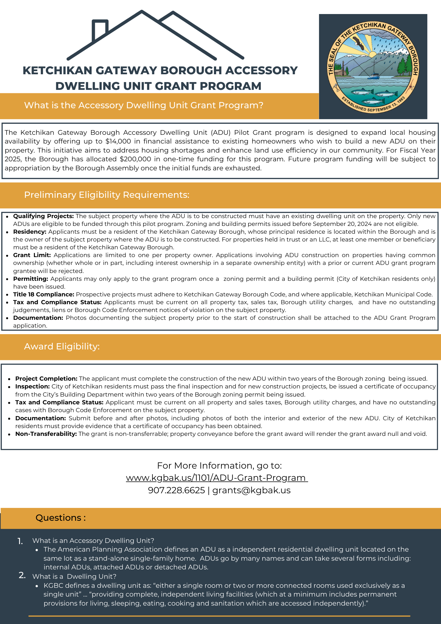 ADU Grant Program FAQs